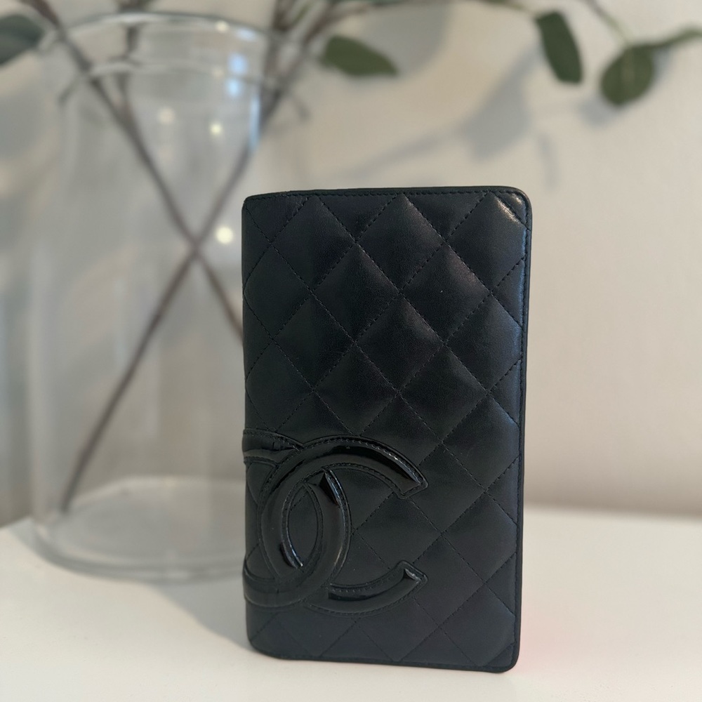 Chanel® Long Bifold Quilted Calfskin Wallet with Hot Pink Interior